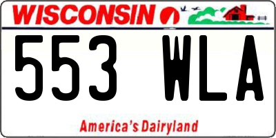 WI license plate 553WLA