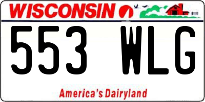 WI license plate 553WLG