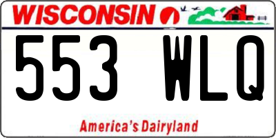 WI license plate 553WLQ