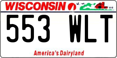 WI license plate 553WLT