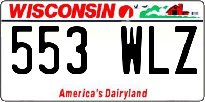 WI license plate 553WLZ