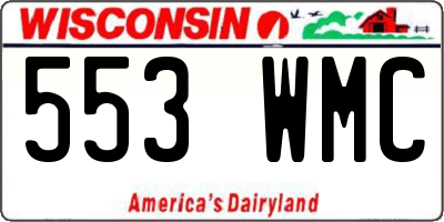 WI license plate 553WMC