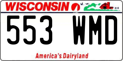 WI license plate 553WMD