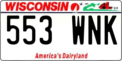 WI license plate 553WNK
