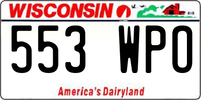 WI license plate 553WPO