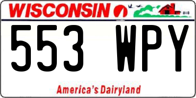 WI license plate 553WPY