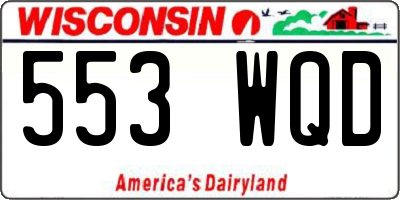 WI license plate 553WQD