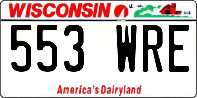 WI license plate 553WRE