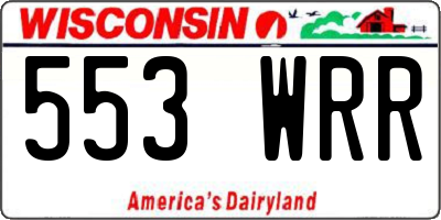 WI license plate 553WRR