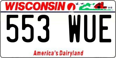 WI license plate 553WUE