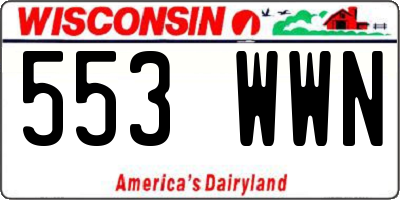 WI license plate 553WWN