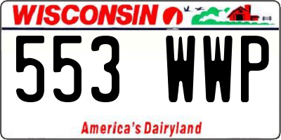 WI license plate 553WWP