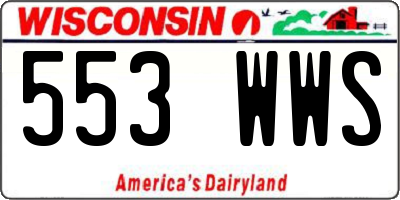 WI license plate 553WWS