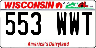 WI license plate 553WWT