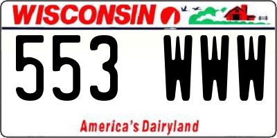 WI license plate 553WWW