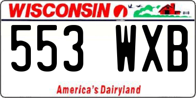 WI license plate 553WXB
