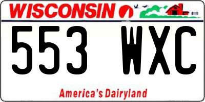 WI license plate 553WXC