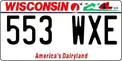 WI license plate 553WXE