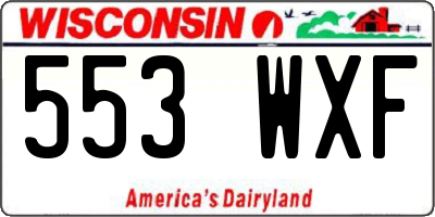 WI license plate 553WXF