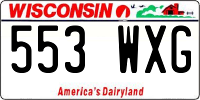 WI license plate 553WXG