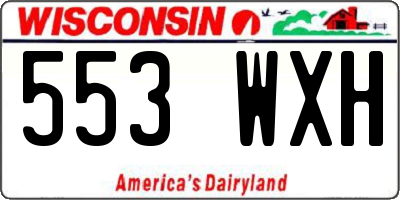 WI license plate 553WXH
