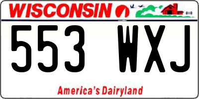 WI license plate 553WXJ