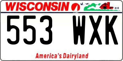 WI license plate 553WXK