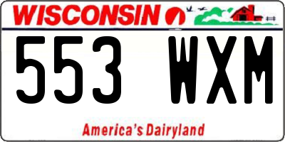 WI license plate 553WXM