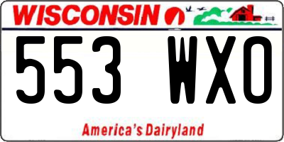 WI license plate 553WXO