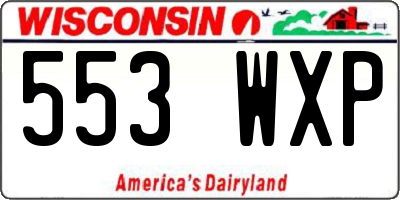 WI license plate 553WXP