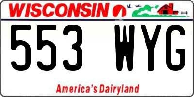 WI license plate 553WYG