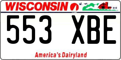 WI license plate 553XBE