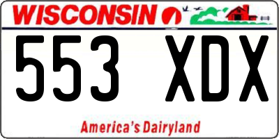 WI license plate 553XDX