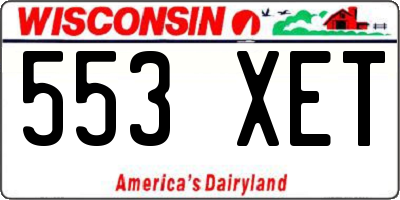 WI license plate 553XET