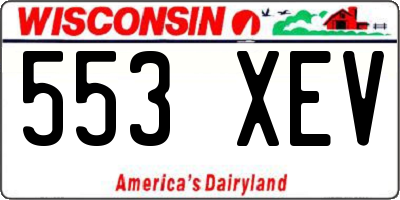 WI license plate 553XEV