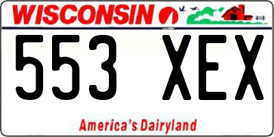 WI license plate 553XEX