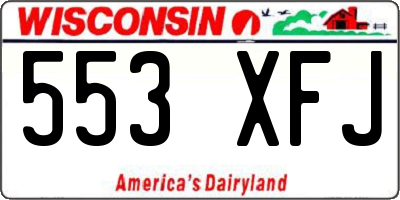 WI license plate 553XFJ