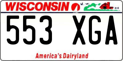 WI license plate 553XGA