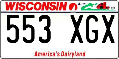 WI license plate 553XGX