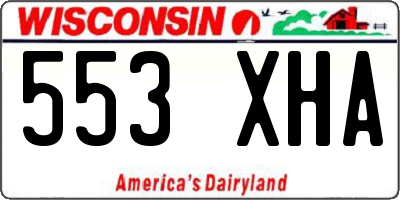 WI license plate 553XHA
