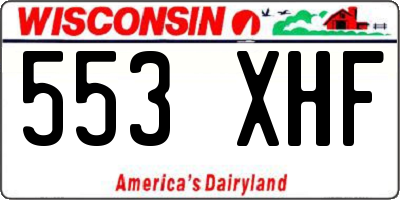 WI license plate 553XHF