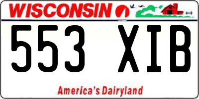 WI license plate 553XIB