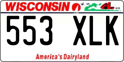 WI license plate 553XLK
