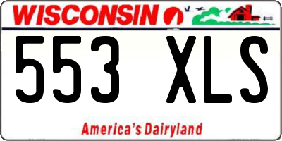 WI license plate 553XLS