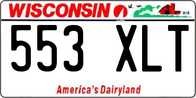 WI license plate 553XLT