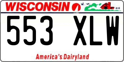 WI license plate 553XLW