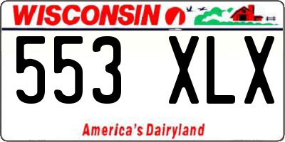 WI license plate 553XLX