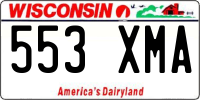 WI license plate 553XMA