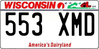WI license plate 553XMD