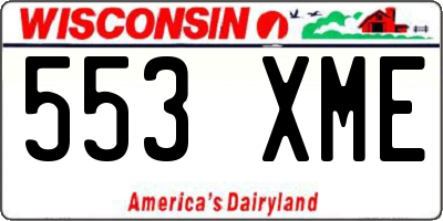 WI license plate 553XME